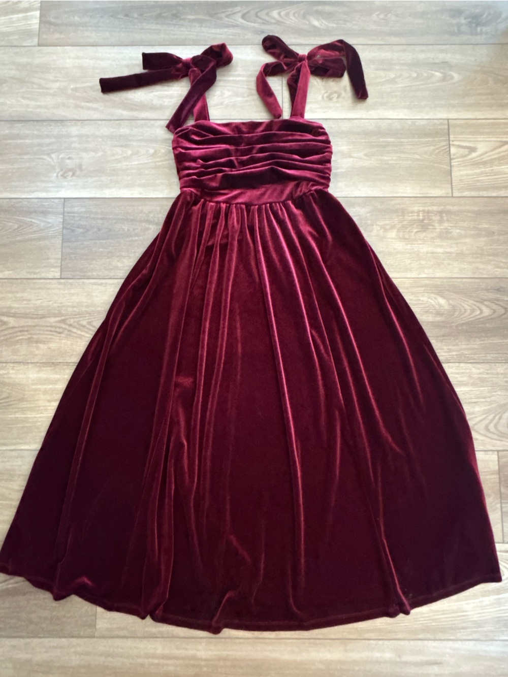 Blu Pepper Burgundy Velvet Maxi Skirt Womens Small Boho Cottagecore